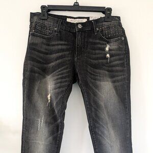 Driftwood Distressed Skinny Jeans - Size 30 - Black - Studs Accents